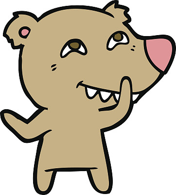 卡通熊露出牙齿图片下载