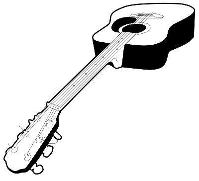 原声吉他黑与白图片下载