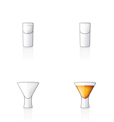 伏特加射击眼镜图标设置。设计元素图片下载