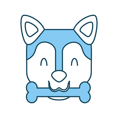 可爱的狗吉祥物和骨头图片下载