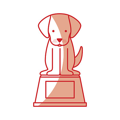 领奖台上可爱的狗吉祥物图片下载