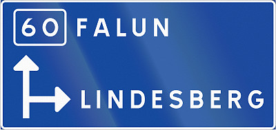 瑞典使用的路标。前进方向标志，图示类型图片下载
