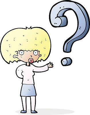 带着疑问的卡通女人图片下载