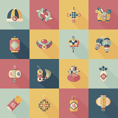 中国新年图标集图片下载