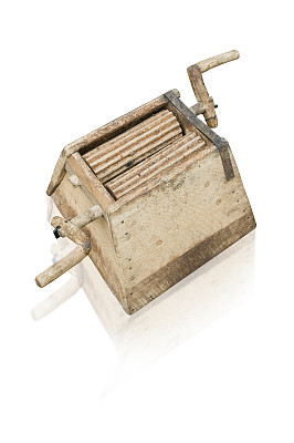 手工制作的木果机上隔离白色图片下载