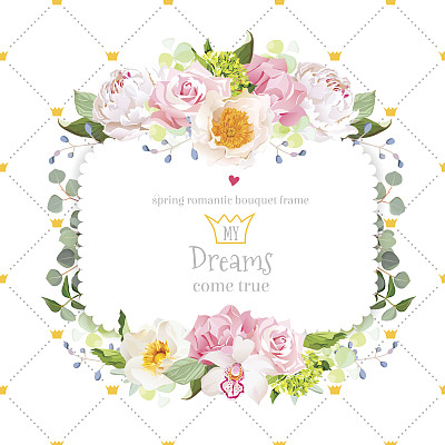 时尚的花卉方形矢量设计框架素材图片