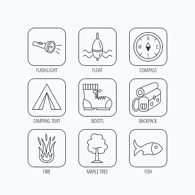 枫树，钓鱼花车和登山靴。图片下载