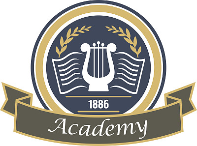 音乐艺术学院的徽章和竖琴图片下载