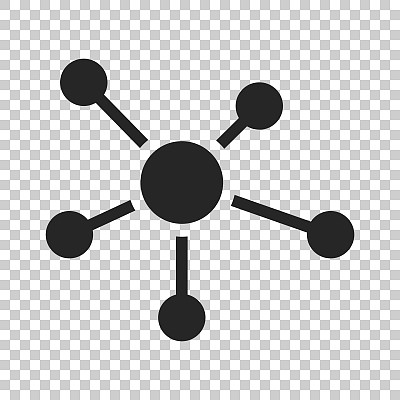 扁平风格的社交网络、分子、DNA图标矢量插画图片下载