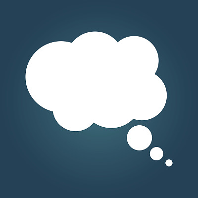 蓝色背景上的思想泡泡。信息图表设计素材图片