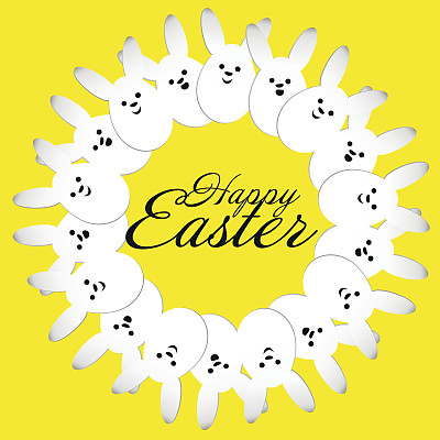 一圈快乐的复活节兔子图片下载