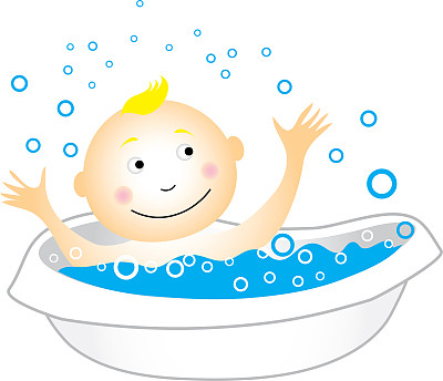 男孩正在洗澡图片下载