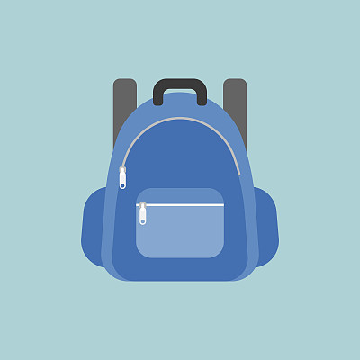 蓝色背包或背包插图素材图片