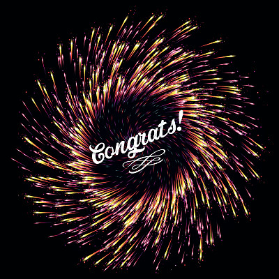 抽象烟火的闪光，祝贺你。发光效果。矢量插图。图片下载