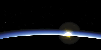 矢量行星日出背景。图片下载