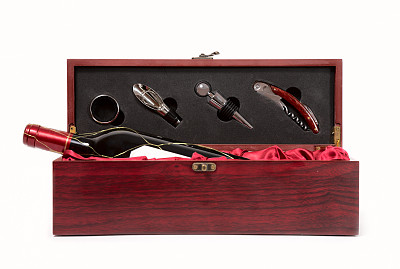 一瓶葡萄酒，盒装配件图片下载