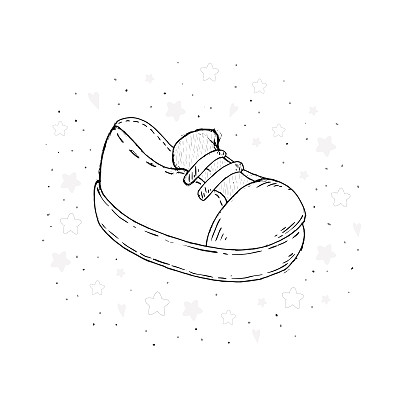 矢量草图插图，一双溜冰鞋图片下载