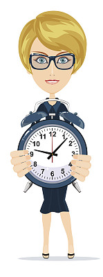 带闹钟的女人图片下载