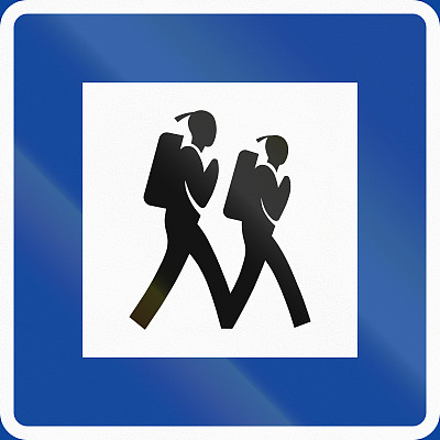 瑞典使用的路标-徒步旅行路线图片下载