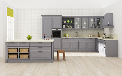 厨房室内3D渲染图片下载