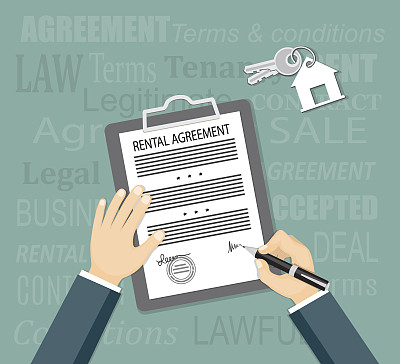 带钥匙签订租赁协议图片下载