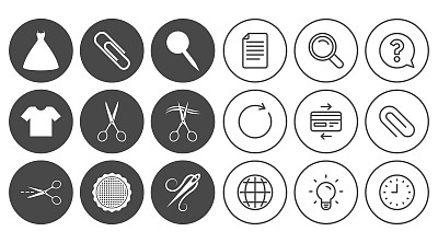 裁缝，缝纫和刺绣图标。剪刀。图片下载