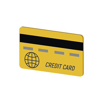 信用卡的象征。平面等距图标。用于网页设计，UI，移动应用程序，信息图表的3D风格象形图。图片下载