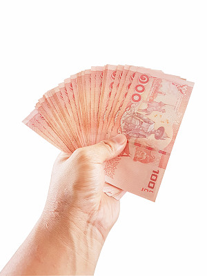 泰国手给钞票图片下载