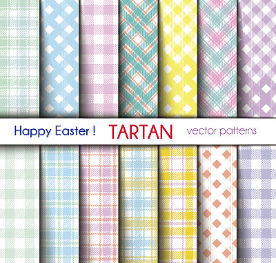 复活节颜色格子和格子花格图案图片下载