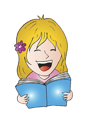 可爱的女孩在看书图片下载