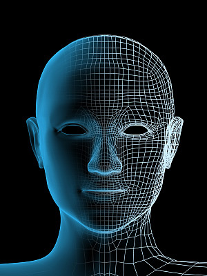 电脑绘图的透明人头图片下载