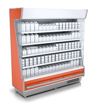 有空白货物的冷藏陈列柜图片下载