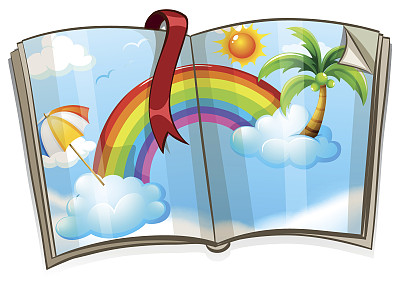 书中五彩缤纷的彩虹图片下载