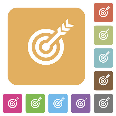 目标表与箭头圆角正方形平面图标图片下载