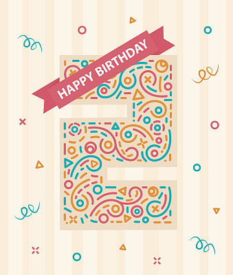 2号生日快乐贺卡两年了图片下载