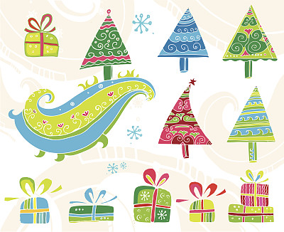 时髦的圣诞树图片下载