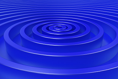 蓝色的同心螺旋在蓝色的背景图片下载