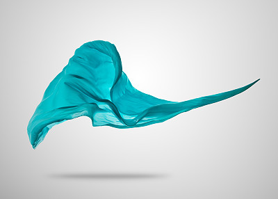 灰色背景上光滑优雅的蓝色布料图片下载