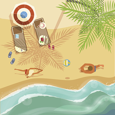 夏天的海滩风景图片下载