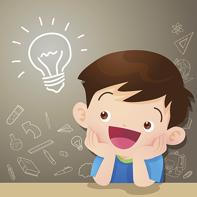 孩子们的想法和黑板图片下载