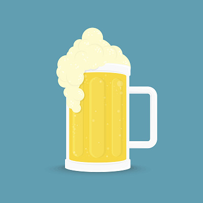 矢量啤酒与阴影。图片下载