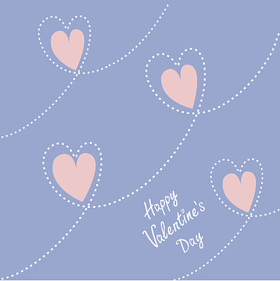 虚线的心。情人节快乐。图片下载