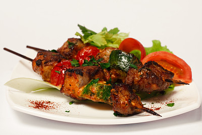 木棒烤肉- shashlyk(特写)图片下载