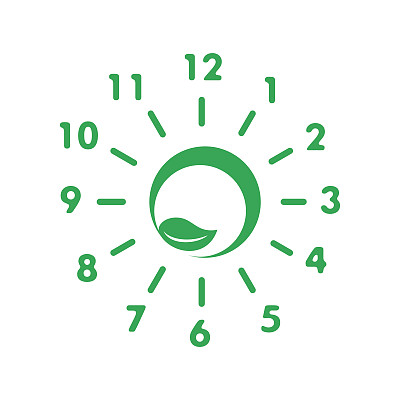 用绿叶做的钟图片下载