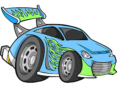 热杆赛车矢量插图图片下载