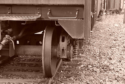 火车显示车轮的细节图片下载