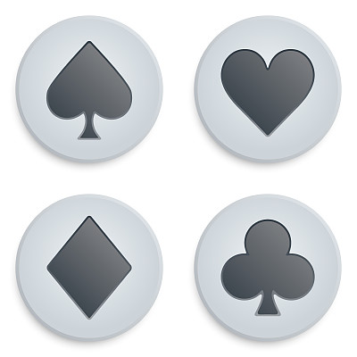 赌场简单的图标卡套装图片下载