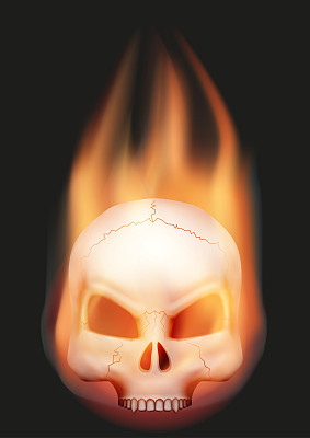 带有火焰的骷髅头图片下载