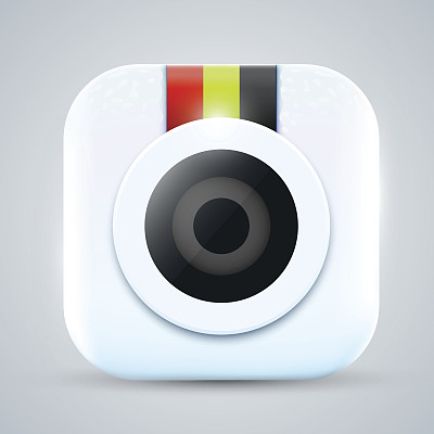 明亮的现代相机图标或按钮图片下载