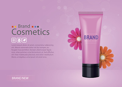 奢华的爽肤水，bb霜或去角质磨砂膏都含有粉底。化妆品和有机化妆品的概念。图片下载